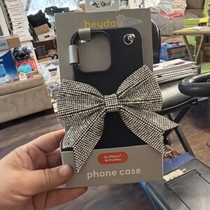 heyday iphone 16 pro max case Black With Bling Bow